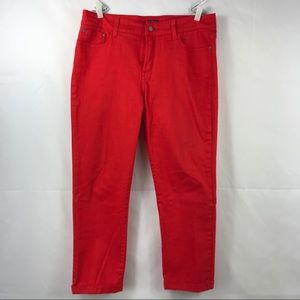 NYDJ women’s cropped cuffed red jeans size 10